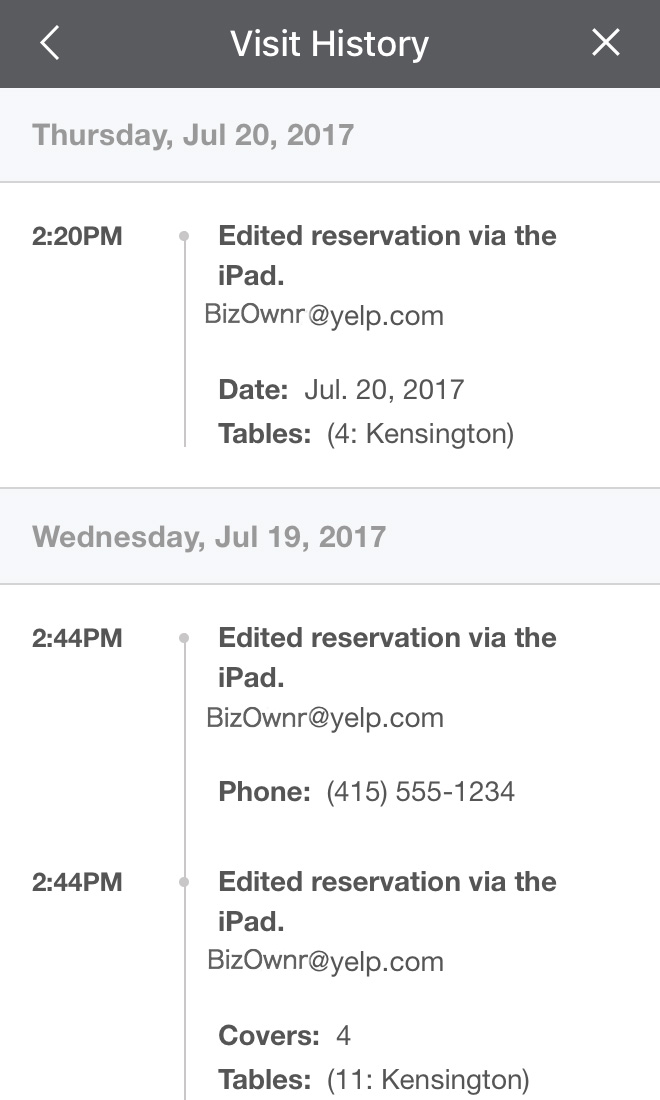 yelp reservations block sheet